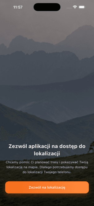 The “Allow location” screen